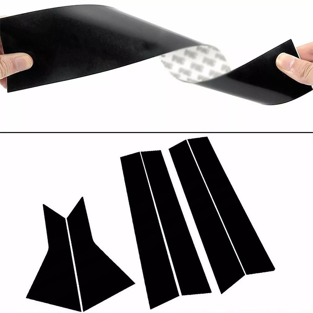 Door Window Pillar Posts Cover Trim For Honda Civic 10th 16-20 Glossy Bla D