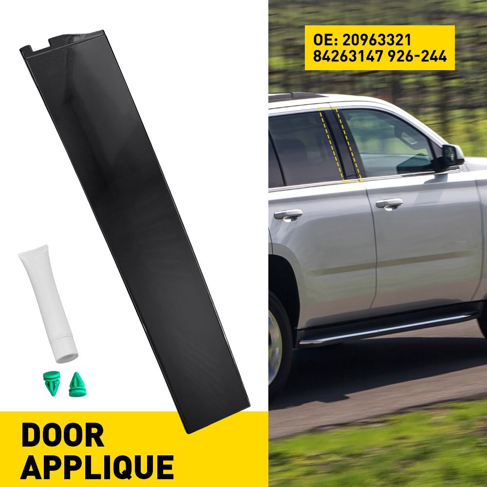 Rear Left Right Door Applique Molding fits Escalade Suburban Yukon Black 1-6X