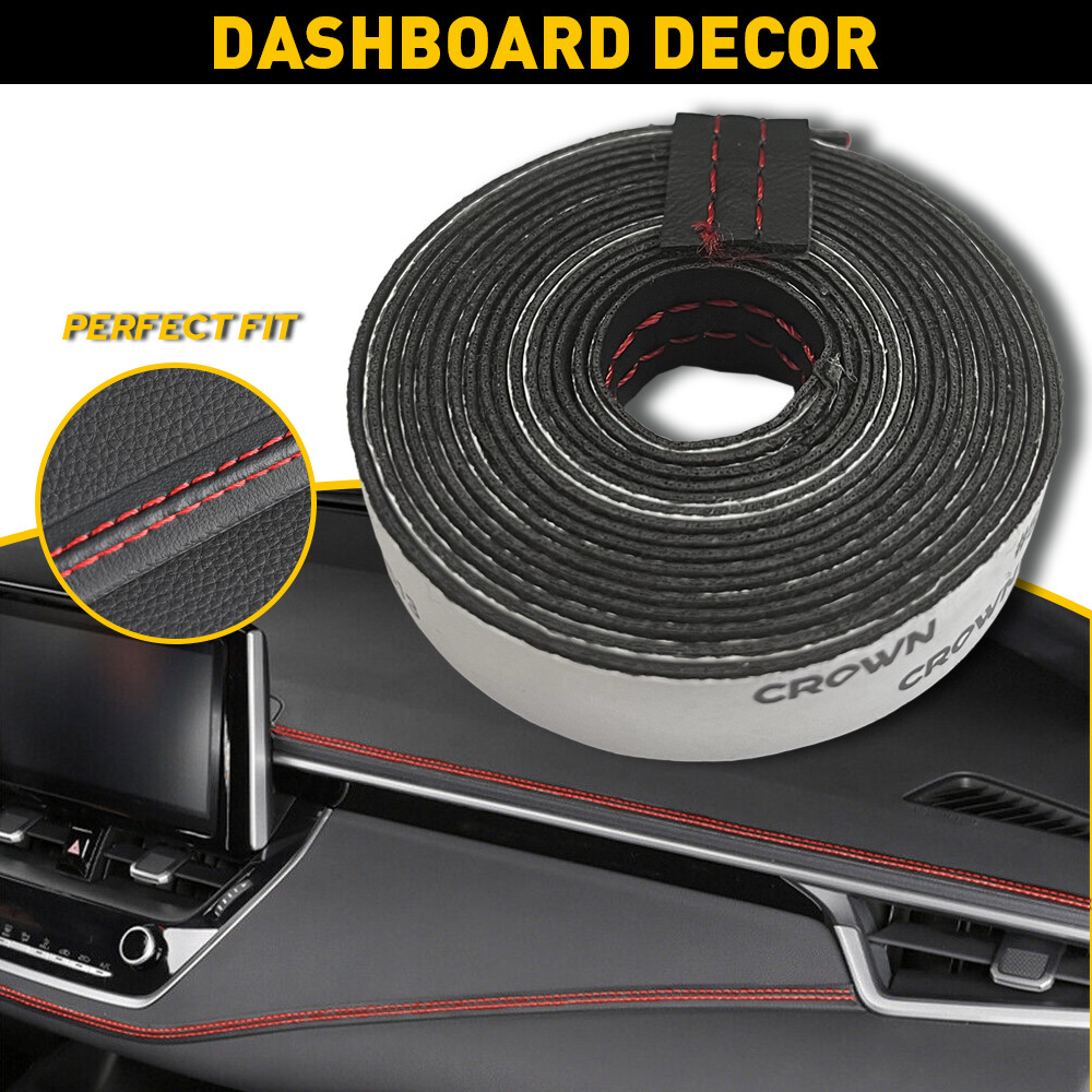 2M PU Leather Car Dashboard Decor Line Strip Sticker Moulding Trim Access H