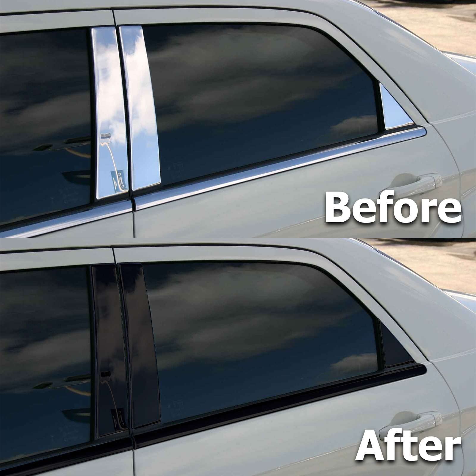 Vinyl Wrap 4 x 75 Feet Satin Black Chrome Delete 3M 2080 Film inchesx75 Window