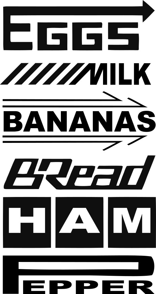 Grocery Getter list funny sticker eggs milk bananas bread ham pepper jdm