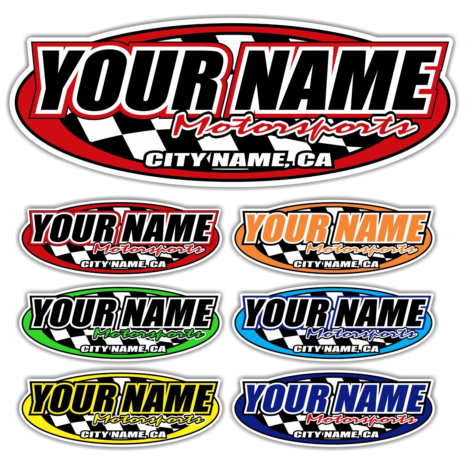 Custom Your Name Motorsports Decals Trailer Truck MX ATV Race Car Go Kart Sprint