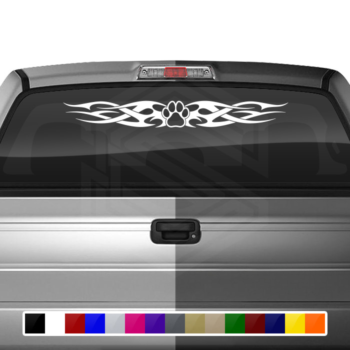 143-02 DOG PAW PRINT Windshield Decal Window Sticker Vinyl Graphic Dog Lover Car