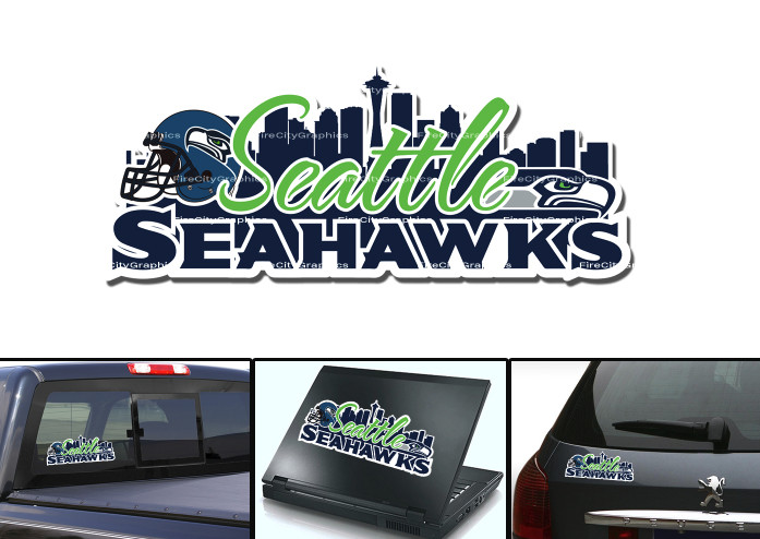 Seattle Seahawks Sticker Decal Skyline Car Truck Window Wall Laptop Phone Bumper