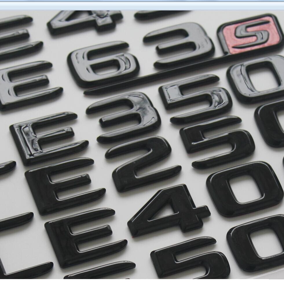 Gloss Black Emblems for Mercedes Benz E43 E53 E63 E63s AMG 4MATIC V8 BITURBO/