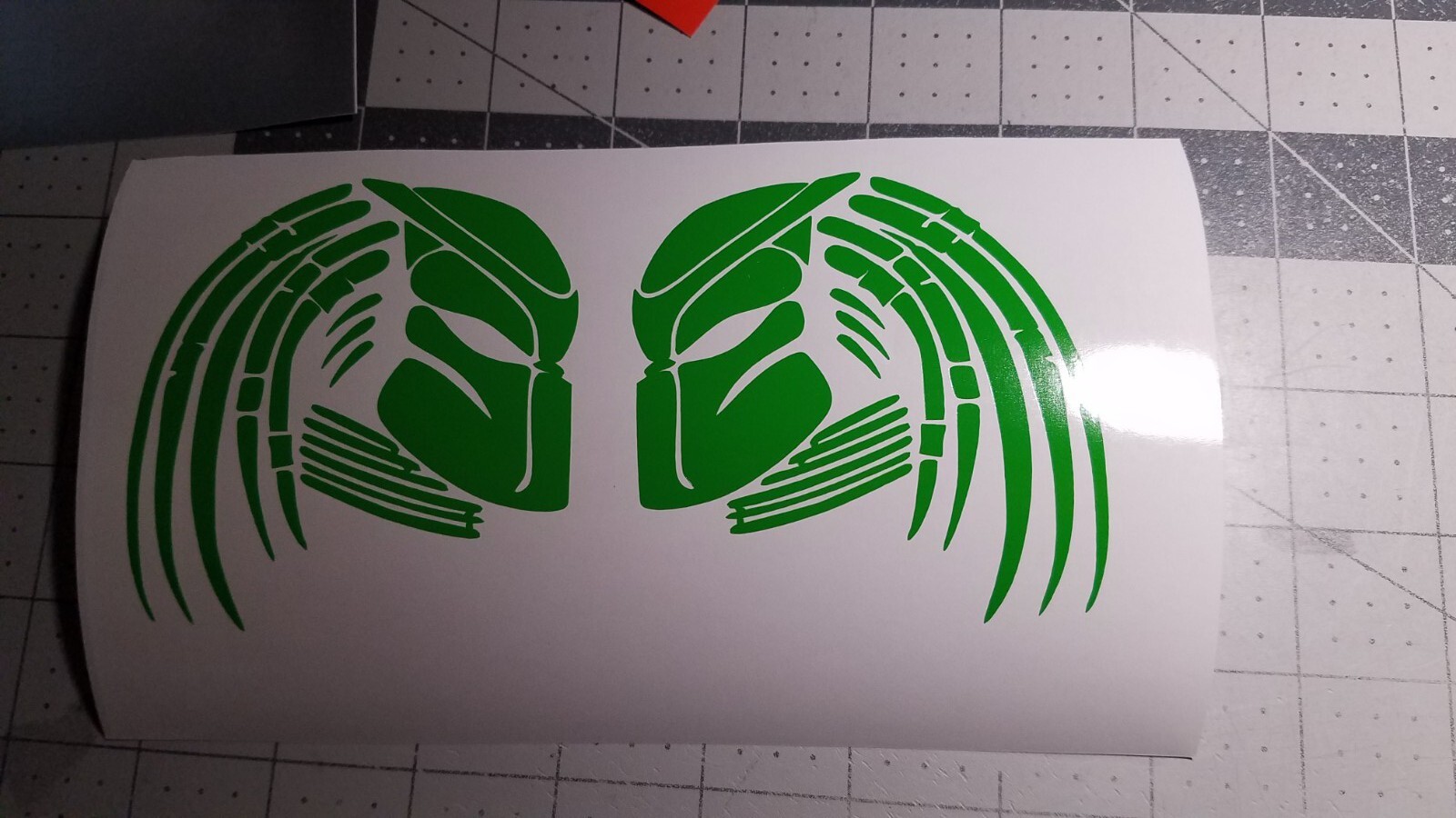 Predator profile helmet decals. (2 decals Left/Right) Motorcycle decals.