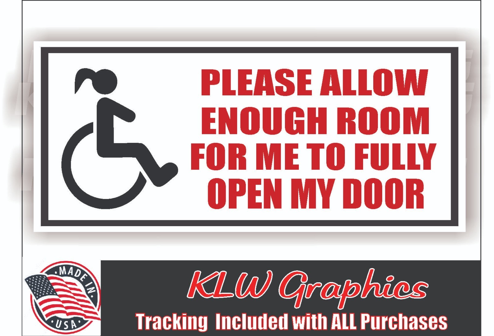 Wheelchair Handicap Decal Sticker Girl Wife Funny Car Turbo Diesel Truck JL JK