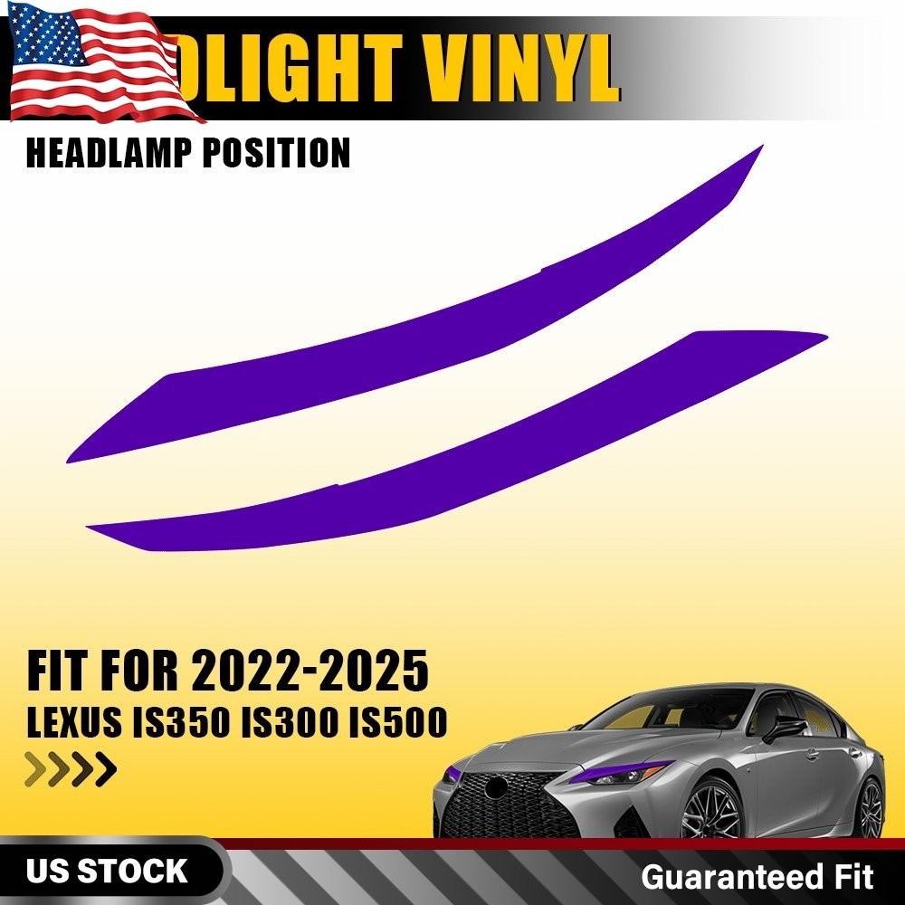 For 2021-2025 Lexus IS Purple Headlight DRL Headlamp Decal Tint Overlay Vinyl