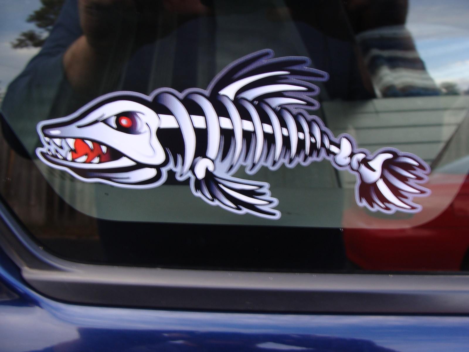 2 – 3″ x 7″ Fish Skeleton Decals Sticker Fishing Boat Graphics Ice Tackle 1500