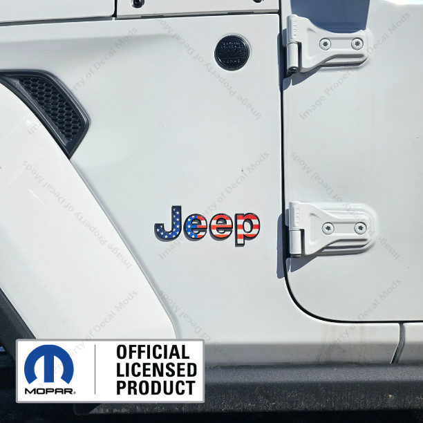 Jeep Wrangler Side Flat Overlay decals stickers letters American Flag USA FK1P4
