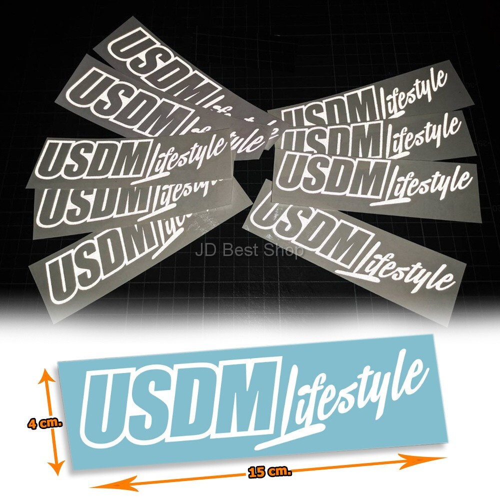 Sticker JDM KDM USDM Style Vinyl Decal Dicut truck car window Reflective White 1