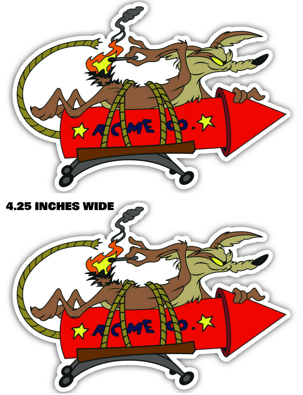 WILE E. COYOTE FUNNY 2-PACK RAT ROD HOT ROD VINTAGE RACING RAT FINK DECAL