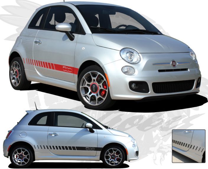 2011-2020 Side Door Lower ROCKER PANEL Decal Stripes Vinyl Graphics for Fiat 500