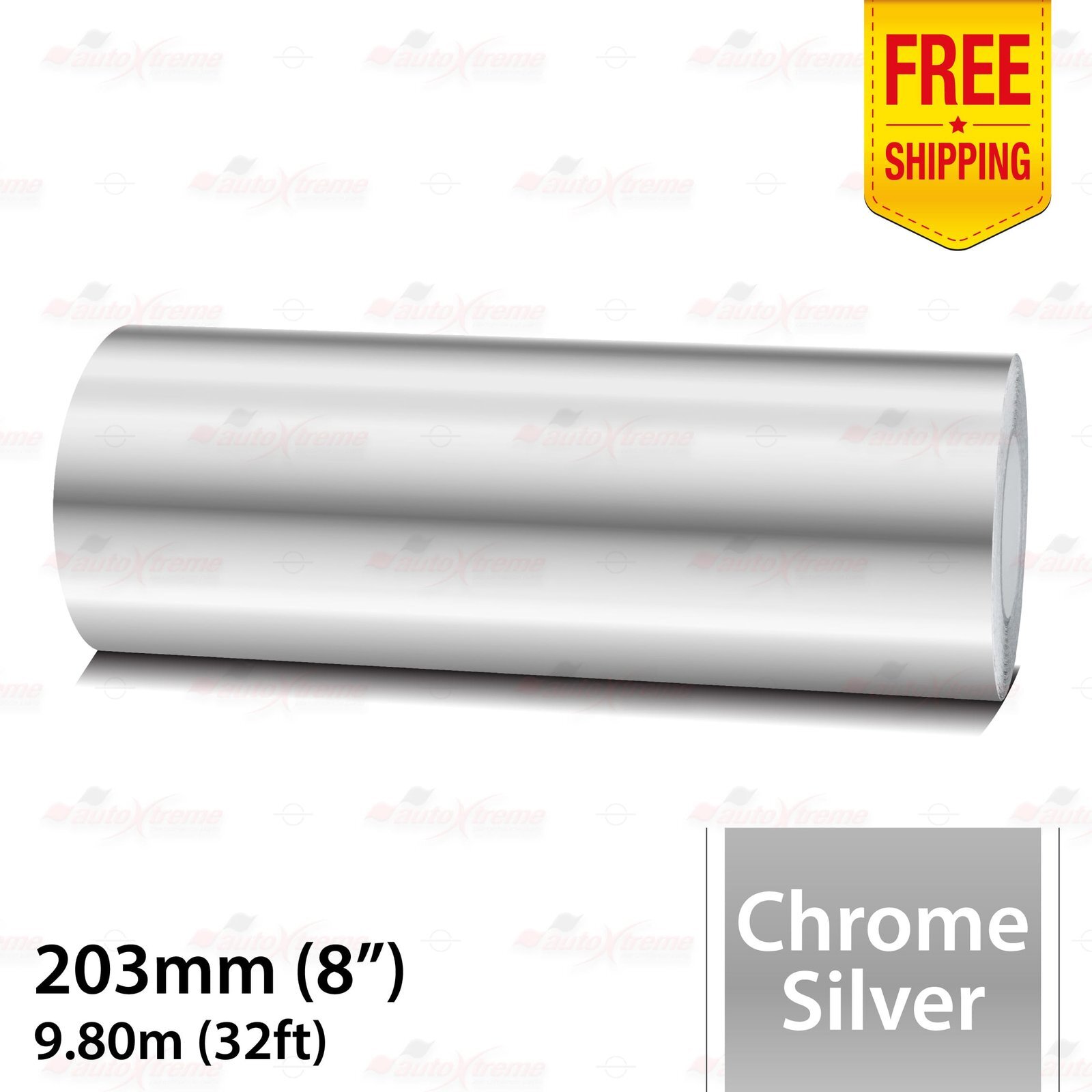 8″ 203mm PinStriping Pin Stripe Tape Styling Decal Vinyl Sticker CHROME SILVER