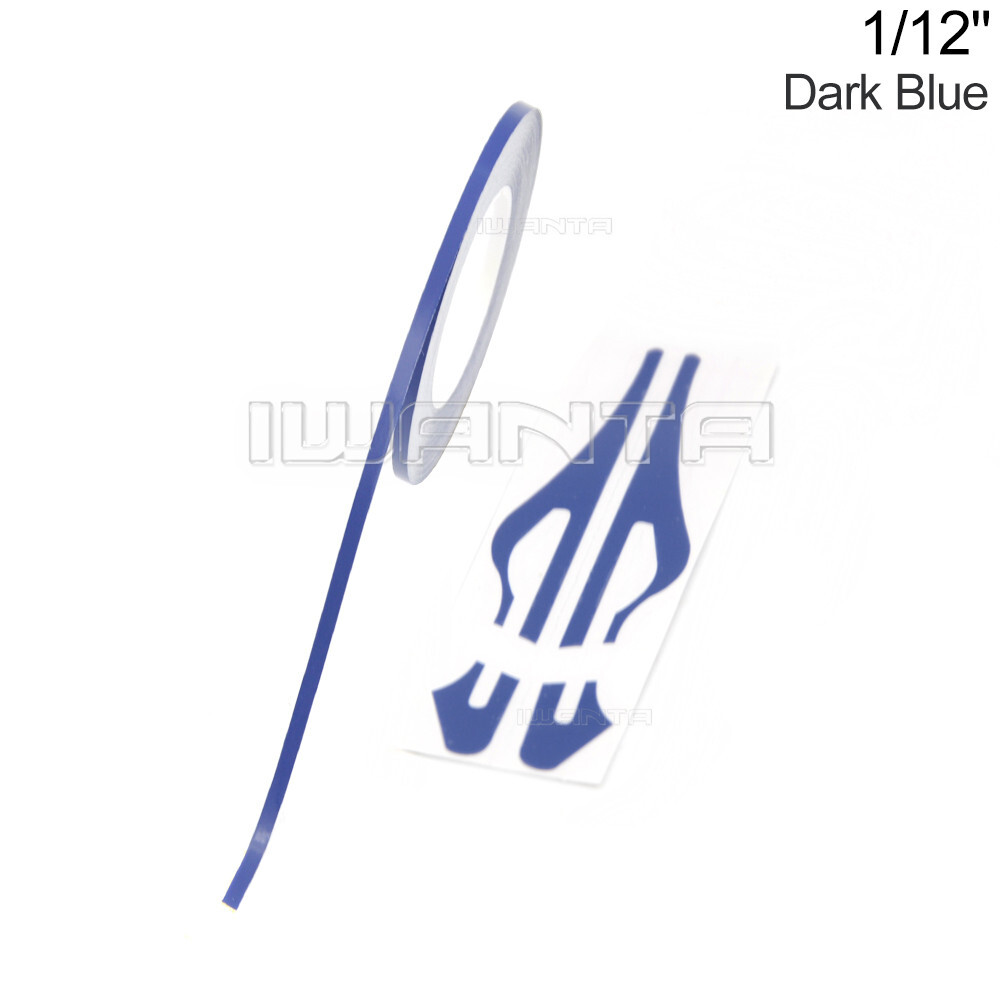 1/12″ 2mm Matte Gold & Dark Blue Pinstriping Pin Stripe DIY Decal Tape Sticker