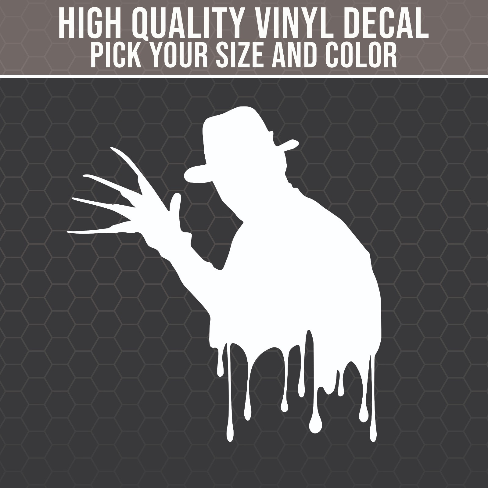 Horror Car Decal, Halloween Decal, Truck Decal, Freddy Decal, 80’s Horror Decal