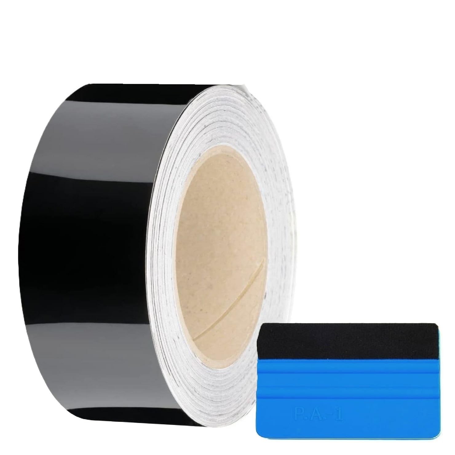 Gloss Black Vinyl Wrap Film Chrome Delete DIY Automotive 2 Inch x 25 Ft