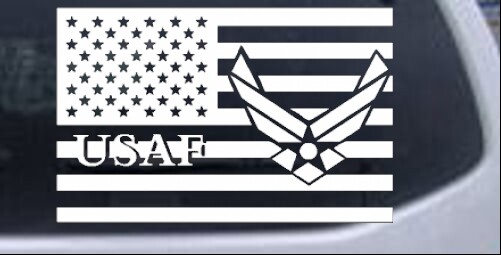 US American Flag Air Force USAF Car or Truck Window Laptop Decal Sticker