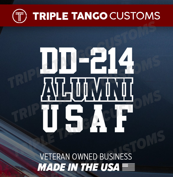 United States Air Force USAF DD214 Alumni Decal Sticker Retired Veteran Vet