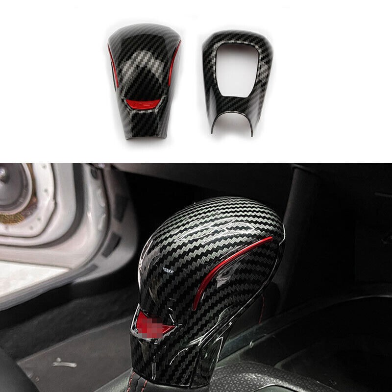 Carbon Fiber Pattern Gear Shift Knob Cover Trim For Chevrolet Blazer 2019-2021