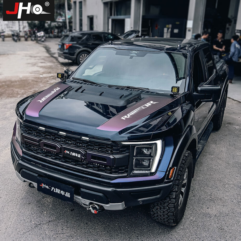 8PCS Purple Carbon Fiber Look Graphic Decals For 22-26 Ford F-150 Raptor Vinyl