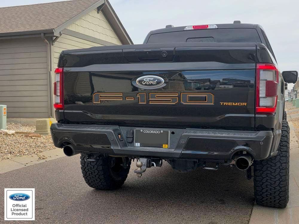 Fits 2021-2026 Ford F150 tailgate F-150 letter With Outlines Sticker Vinyl Decal