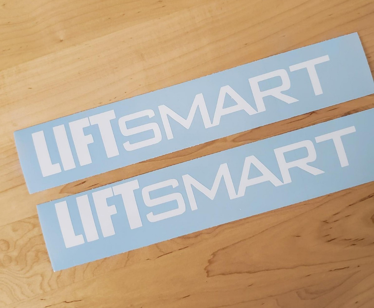 Liftsmart material lift replacement Decals Stickers Gloss WHITE (2) 10″FAST USA