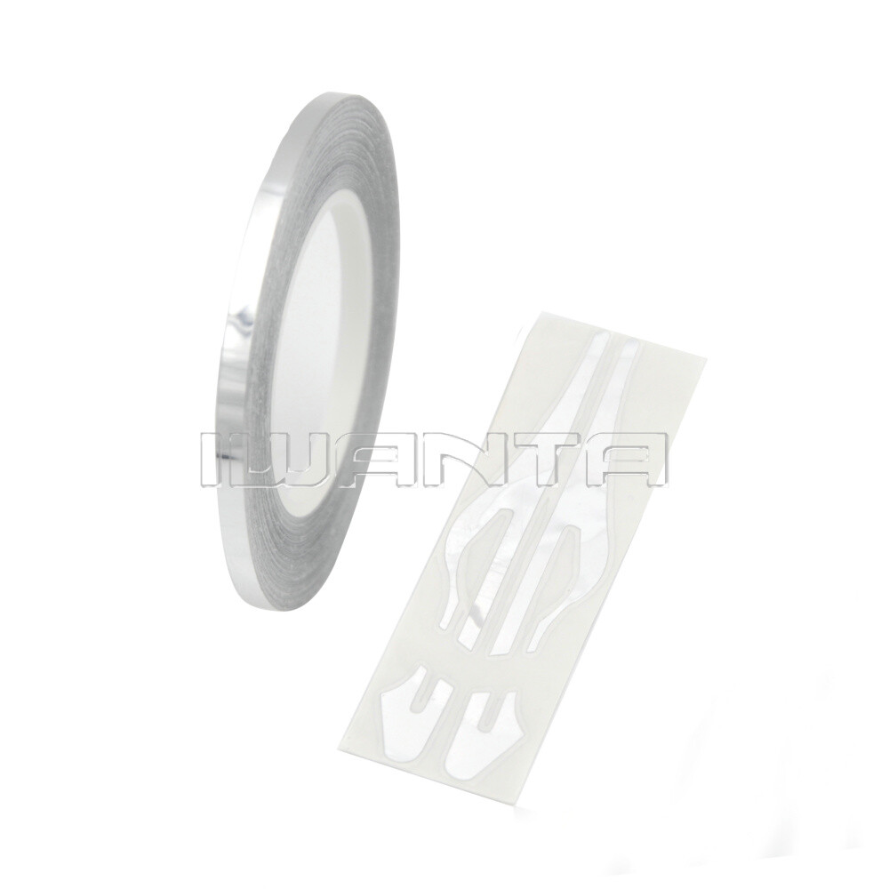 1/8″ 3mm Matte Black & Silver Chrome Pinstriping Pin Stripe Vinyl Decal Sticker