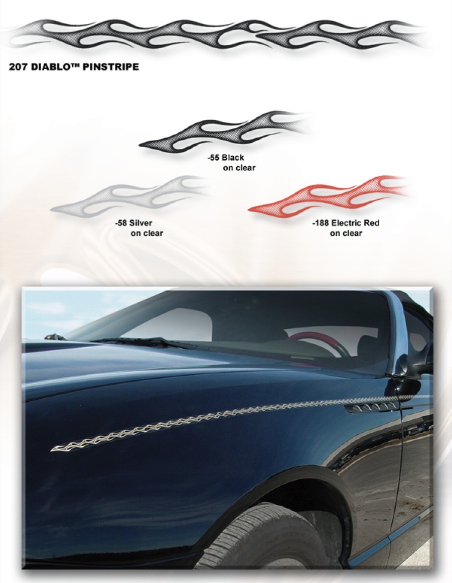 Diablo Flames Pinstripe Stripeline Auto Truck accent