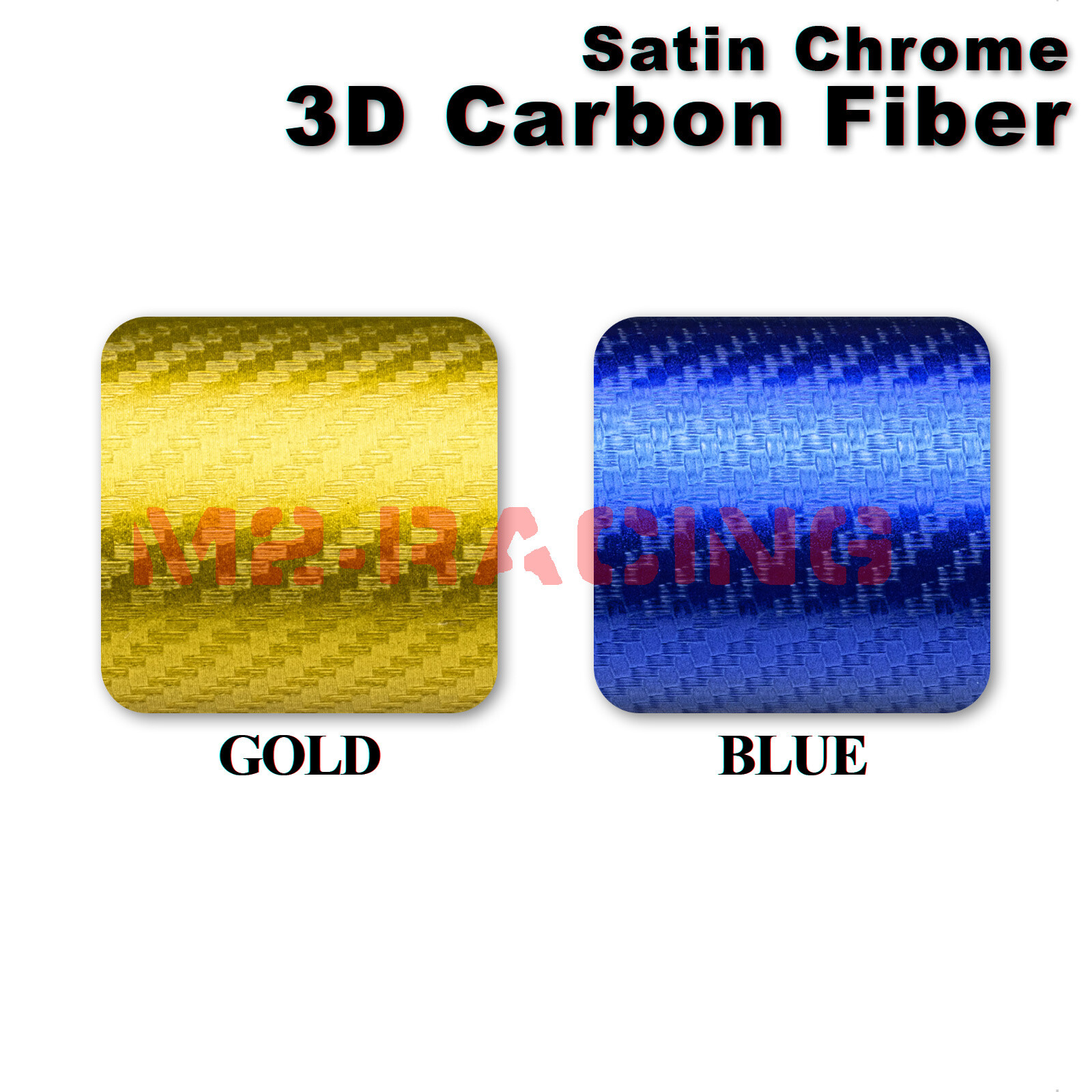 Satin Chrome Carbon Fiber Blue Vinyl Wrap Air Release Decal Sheet Film Sticker
