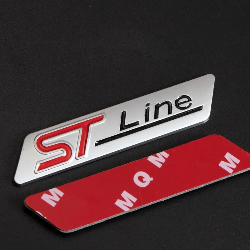 3D Metal ST Line Rear Trunk Badge Emblem Sider Fender Sticker for Ford Stline