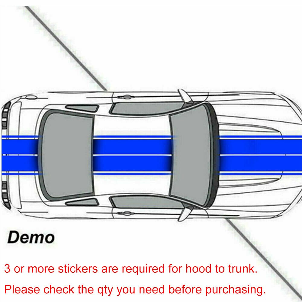 78″ 4-Line Rectangle Racing Vinyl Decal Stickers For Ford Mustang Chevy Camaro