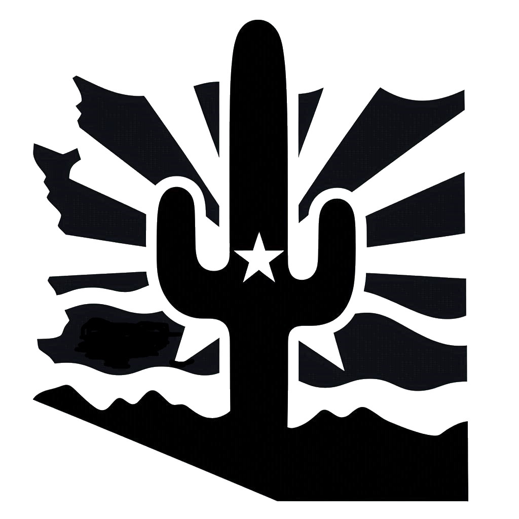 Arizona Landscape Flag Vinyl Car Decals USA America Saguaro Cactus Star Sun Sky