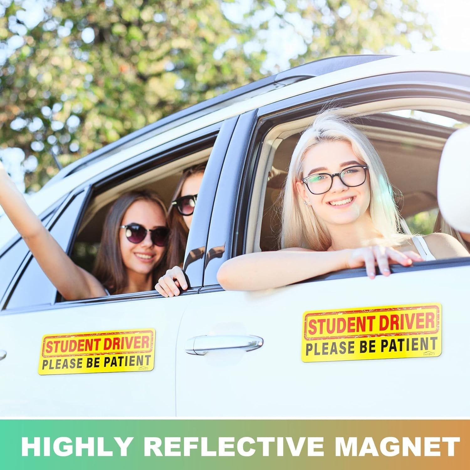 3-Pack Student Driver Magnetic Stickers – Weatherproof & Reflective Safety Signs