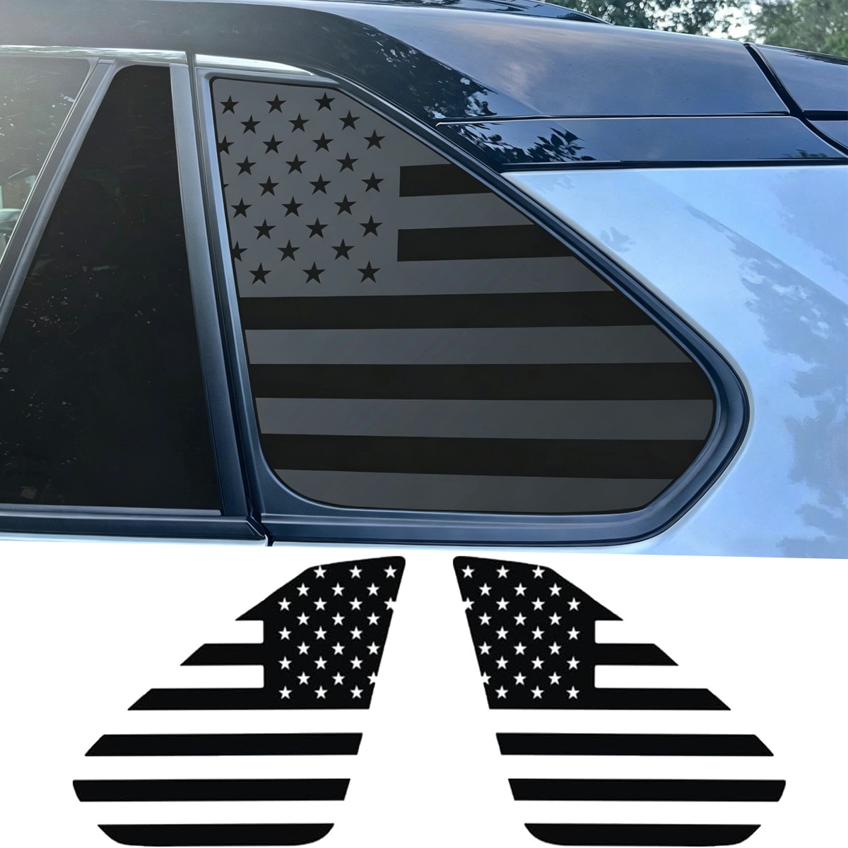 Pair USA Flag Rear Side Window Vinyl Decals Wrap Cover For Toyota Rav4 2019-2025