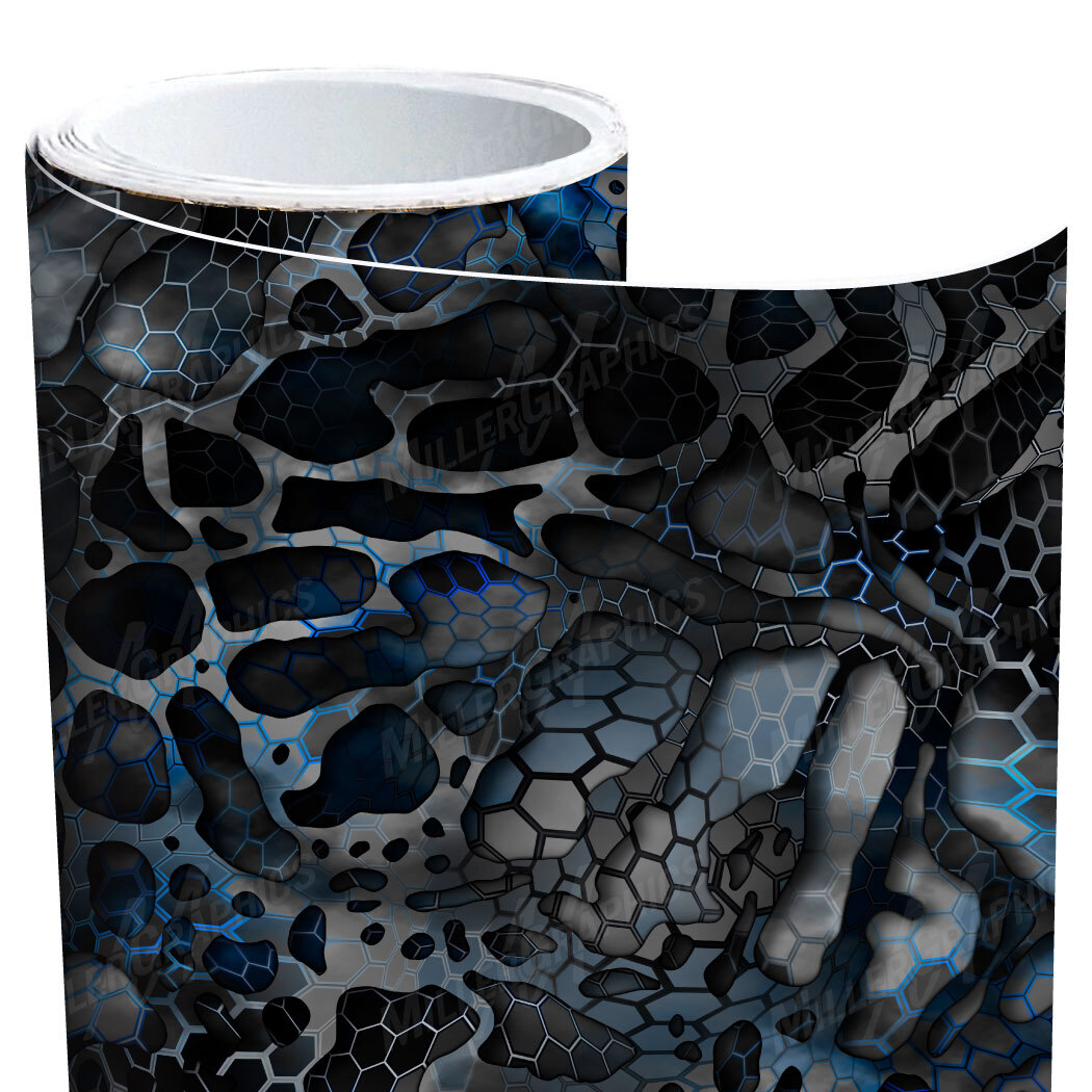 Camo Chameleon XD “Black and Blue” Wrap Vinyl Roll Sheet 3M – Many Sizes