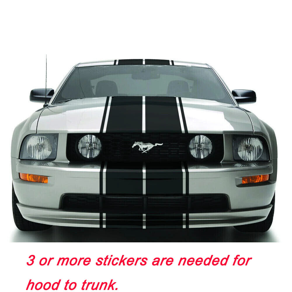 78″ Hood Roof Rally Racing Stripe Decal Stickers For Ford Mustang Chevy Camaro