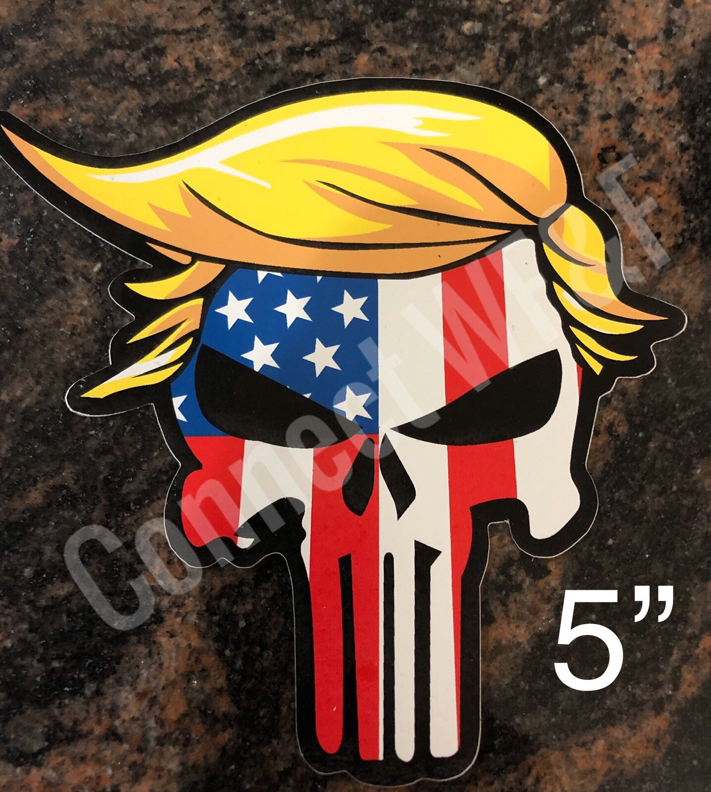 5 2024 Donald Trump Hair Stickers Punisher Bumper Window Skull UV Large 5”