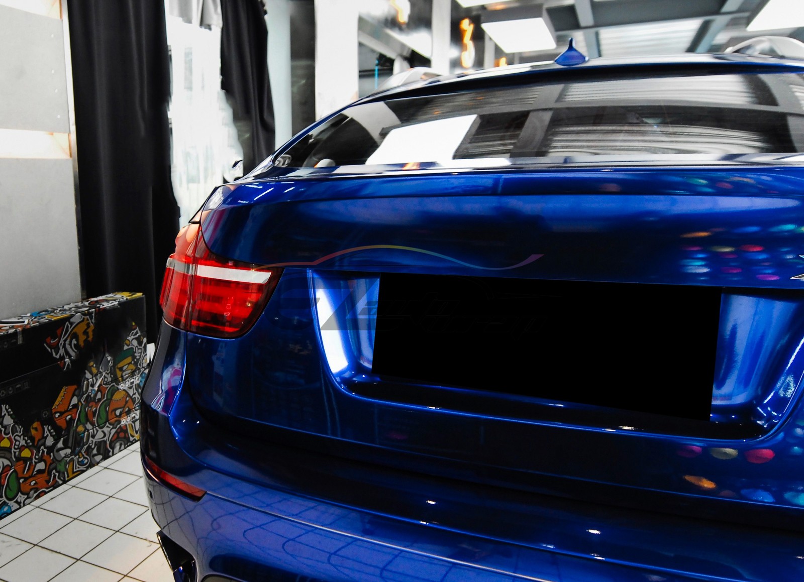 Gloss Metallic Sapphire Blue PPF TPU Paint Protection Film Dry Wet Vinyl Wrap