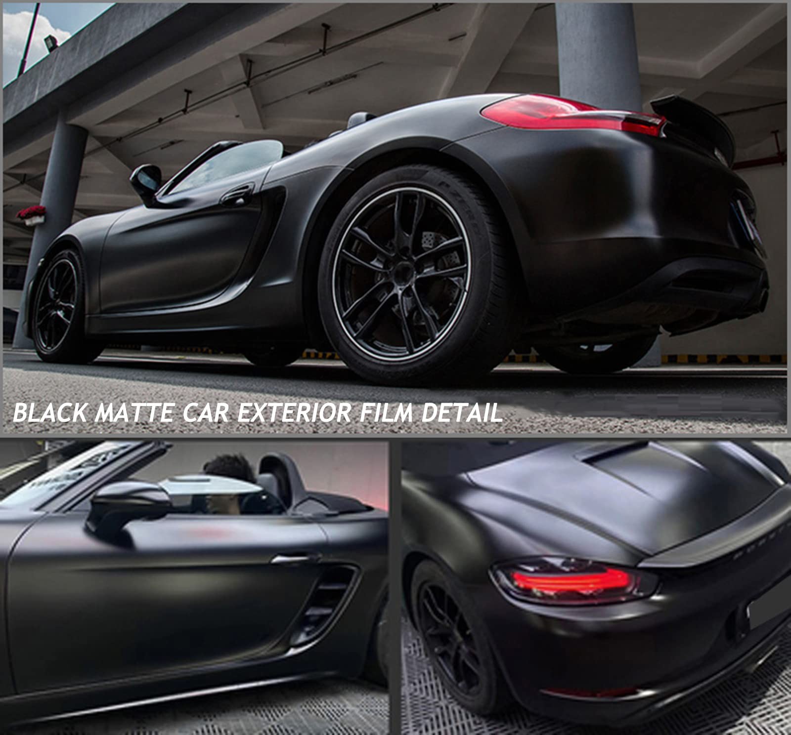 Matte Black Vinyl Wrap, Car Wrap Self Adhesive Film, 1ft x 10ft,