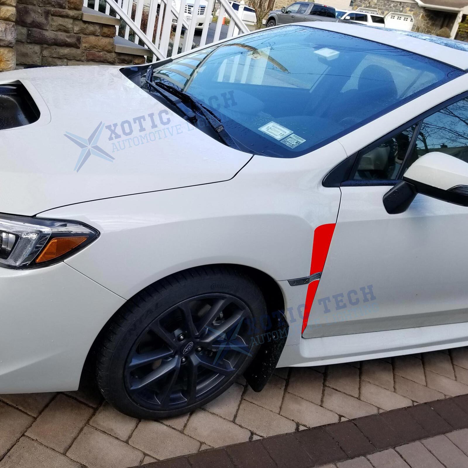 For Subaru WRX STI 2015-2021 Set Red Fender Air Flow Vent Precut Sticker Overlay