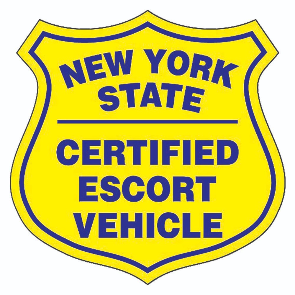 New York State Certified Escort Vehicle Badge Magnet 12″ x 12″ – Pair of 2