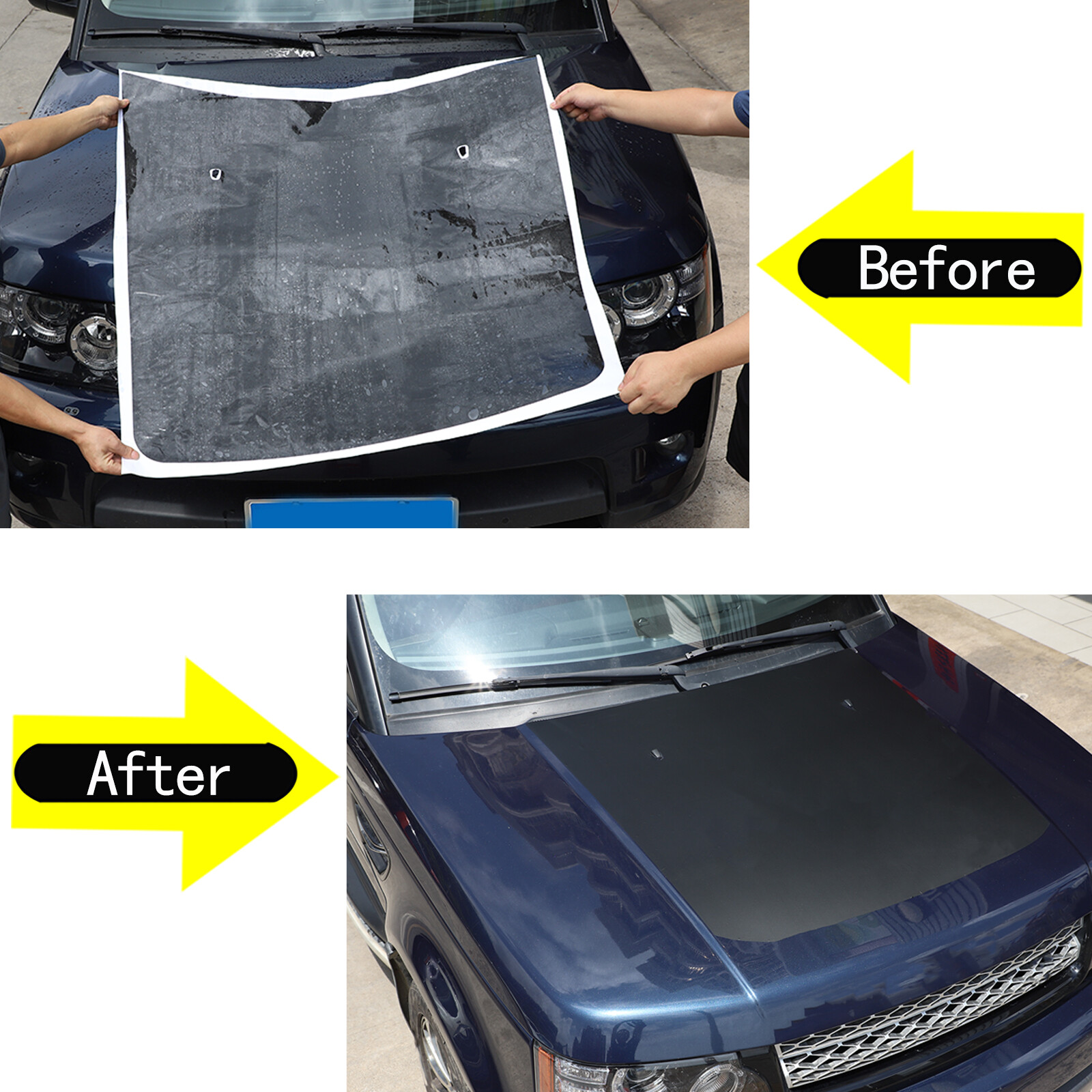 Black PVC Front Hood Vinyls Decal Fits Land Rover Range Rover Sport 2005-2013