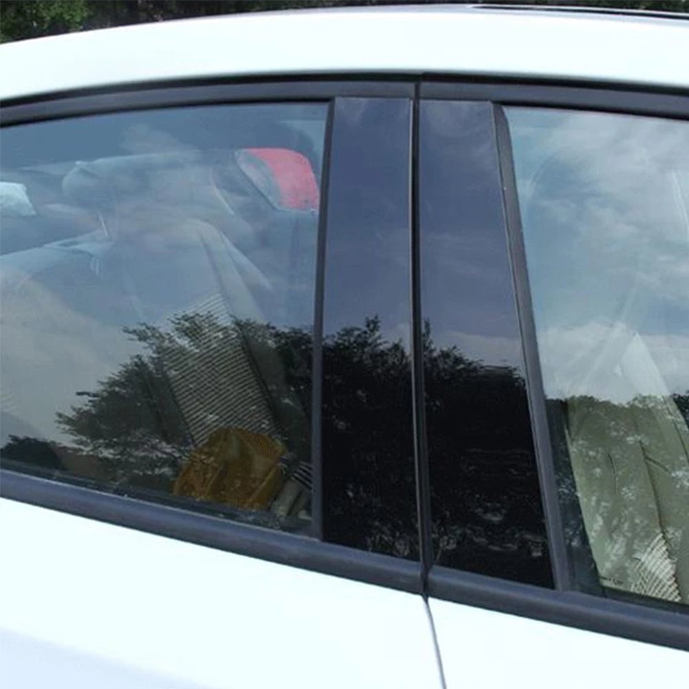 Door Window Pillar Posts Cover Trim For Honda Civic 10th 16-20 Glossy Bla D