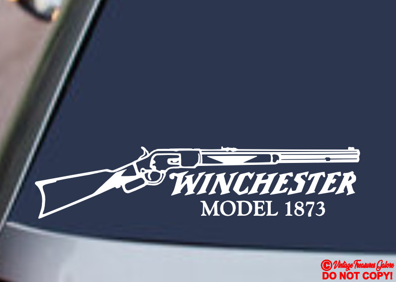 WINCHESTER MODEL 1873 Vinyl Decal Sticker Car Rear Window Wall Bumper GUN RIFLE