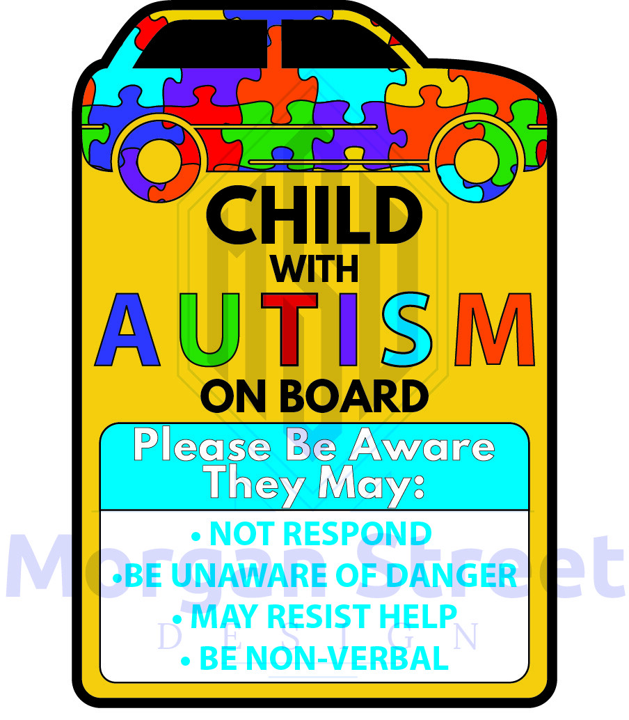 Autism Vinyl Decal Sticker Chose Wording Help Alert Responders