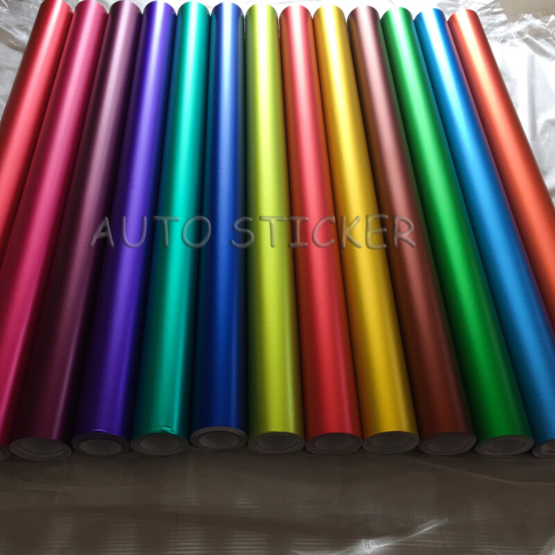 Full Roll – Metallic Satin Matte Chrome Vinyl Film Car Wrap Sticker Bubble Free