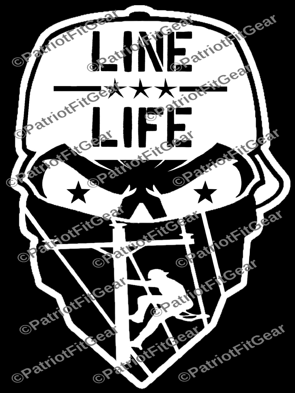 Lineman life,Line Work,Skull,Lineman,9″x12,Got Power Thank A Lineman,Vinyl Decal