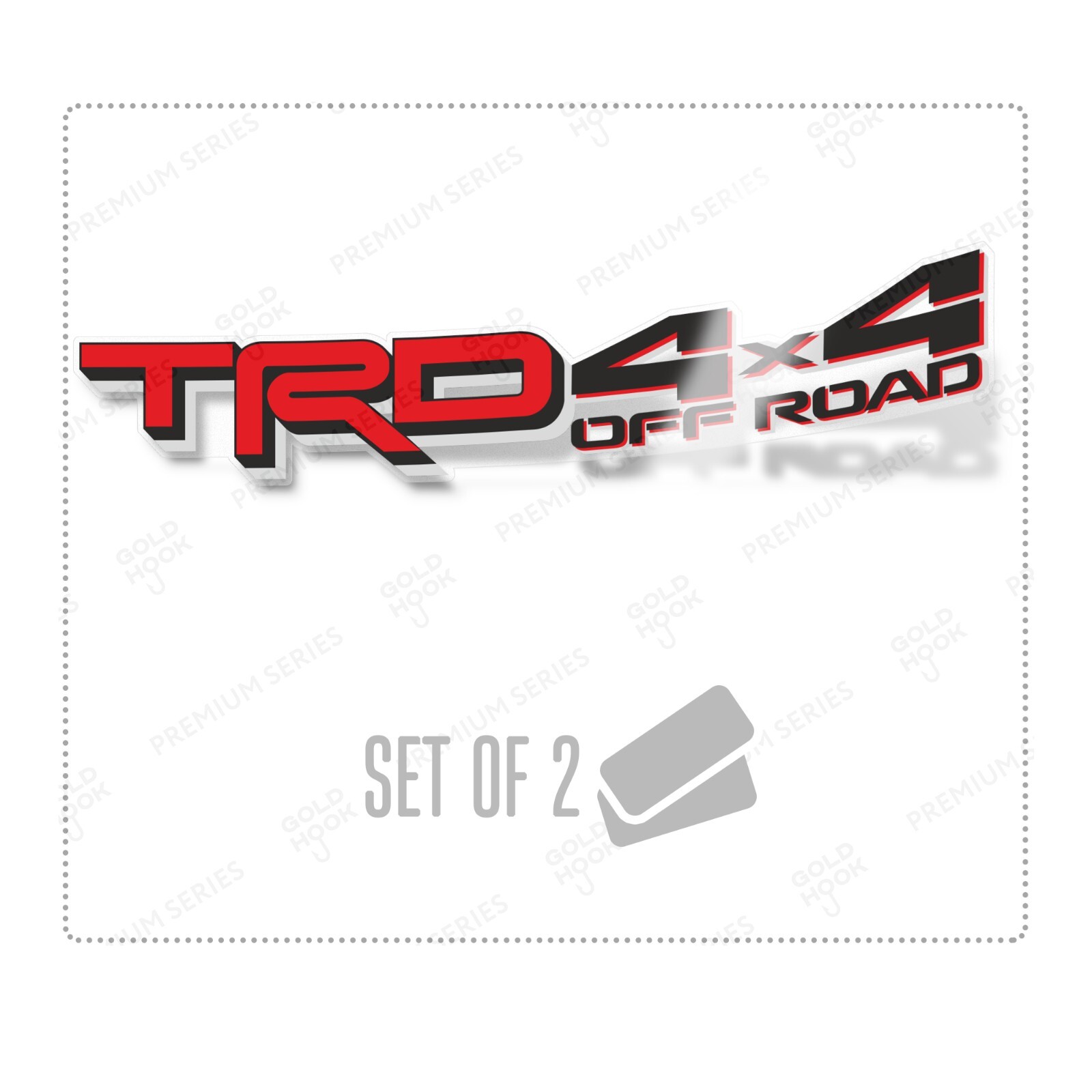 2X GOLD HOOK TRD 4×4 Off Road Decals Stickers for Toyota Tundra 2022 2023