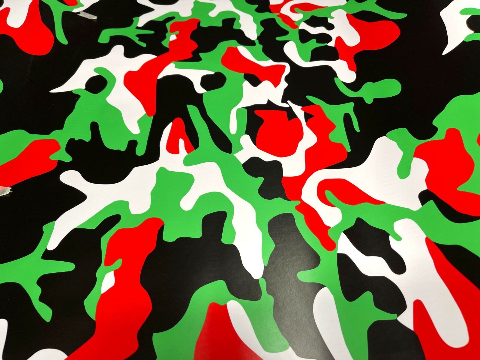 Red Green White Black Camo Vinyl Car Wrap Film Sheet +Free Tools (2 feet & up )